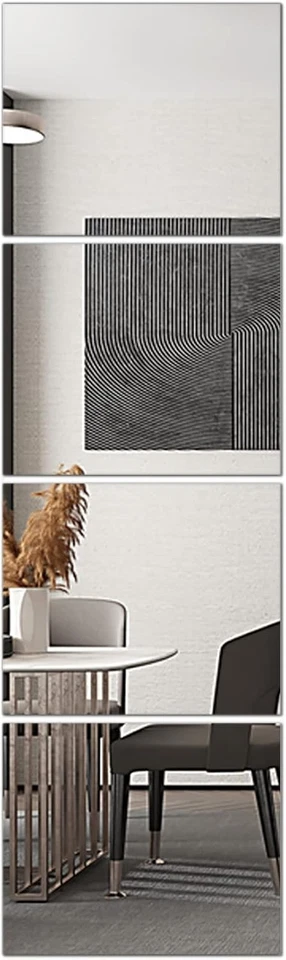 Delma Glass Full Length Wall Mirror Tiles 14'' '' 4PCS Frameless Body Tile