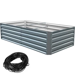 Galvanized Raised Garden Bed 80" x 40" x 19" Metal Planter Box Outdoor - Picture 1 of 12
