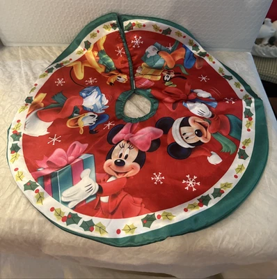 Disney Mini Holiday Tree Skirt Festive Christmas Decor Miniature 12" Mouse Duck - Image 1 of 4