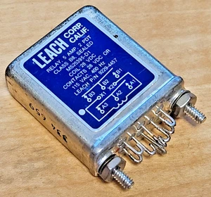 LEACH 9229-4457 Relay 5 Amp 2PDT Class B8 Sealed MS25395-D1 28VDC / 115VAC/400Hz - Picture 1 of 5