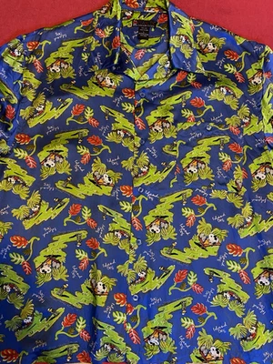 Snoopy Peanuts Vintage 100% Silk Hawaiian Shirt Unisex sz Large Button Up GUC - Image 1 of 4