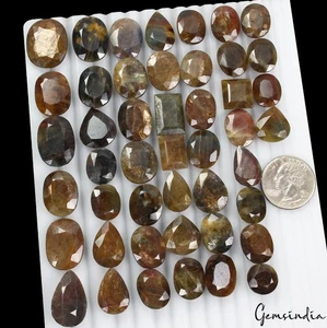 880 Ct Natural Untreated Bi-color Sapphire Mix Cut Loose Unheated Gemstones~46Pc - Picture 1 of 5