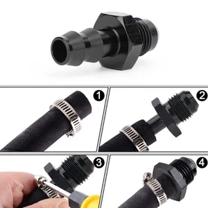 Car Male 6AN An-6 To 3/8" Push Lock Hose Hook Fuel Lines Pipe Adapter Connector - Bild 1 von 12
