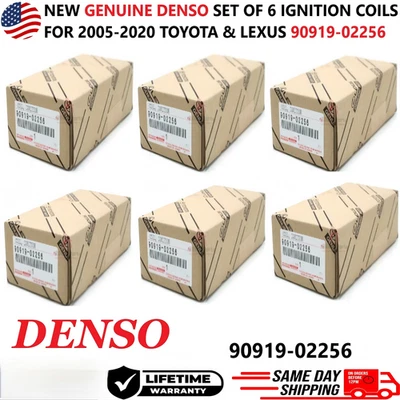 GENUINE DENSO Ignition Coils For 2005-2024 Toyota & Lexus I4 V6 V8, 90919-02256 - Image 1 of 4
