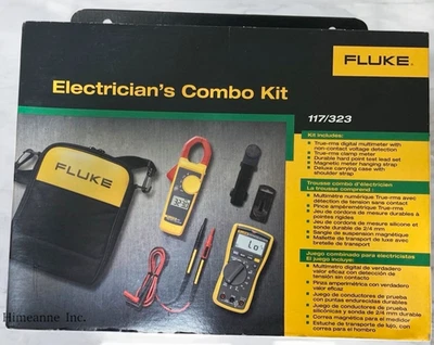 Kit combiné électriciens Fluke 117/323 multimètre numérique pince compteur... - Photo 1/4