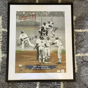 Bucky Dent Mike Torrez Dual Signed 21x25 30th Ann. Framed Date JSA Cert - Picture 1 of 7