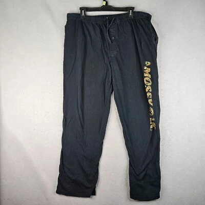 Mossy Oak Seep 裤子男式特大号黑色休闲迷彩标志抽绳舒适 — 第 1/4 张图片