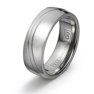 Titanium Wedding Ring Brushed Crossed Wave Free Engraving Titanium Band SZ 6-12 - Image 1 of 4