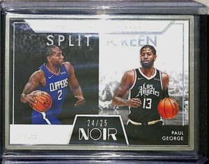 2020-21 Panini Noir Split Screen Silver #278 Kawhi Leonard/Paul George 24 of 25