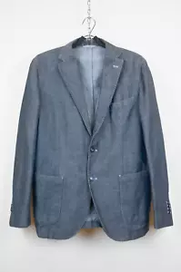 L.B.M 1911 Luxury Denim Blue Linen Blazer Jacket- 50 - Picture 1 of 8