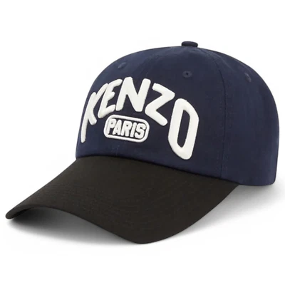 Boné de beisebol Kenzo viseira longa FD55AC891F41 azul marinho - NOVO EM FOLHA COM ETIQUETA - Imagem 1 de 2