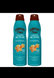 Hawaiian Tropic SPF 50 Sunscreen Spray 6 Ounce Pack of 2 Clear Ultra Light Fo... - Picture 1 of 2