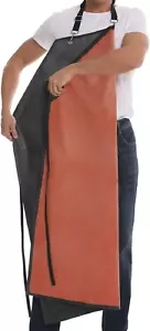 Thick Waterproof Rubber Black Vinyl Apron for Men 39" Heavy Duty Long Chemical R - Picture 1 of 12
