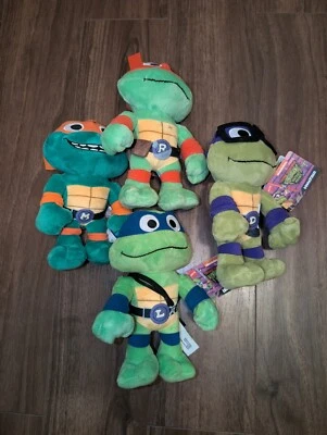 Juego de 4 peluches Teenage Mutant Ninja Turtles TMNT Mutant Mayhem 8" 2023 Foto 1 de 2