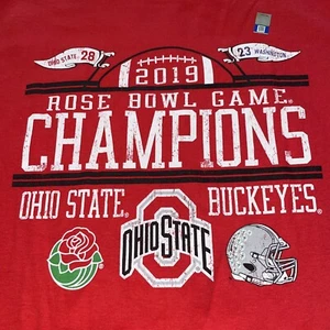 NEW Ohio State University Buckeyes 2019 Rose Bowl Champs OSU 28-23 Wash Adult SM - Picture 1 of 4