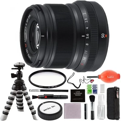 Lente Fujifilm XF 50 mm F/2 R WR (negro) con paquete esencial Foto 1 de 4