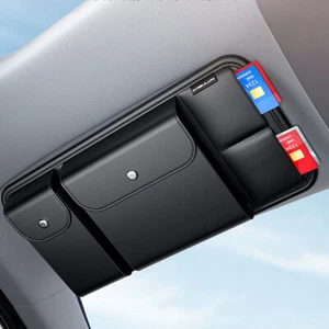 1× Car Sun Visor Glasses Sunglasses Holder Card Ticket Storage Bag Accessories - Bild 1 von 9