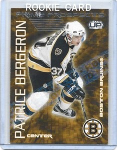 2003/04 PACIFIC HEADS UP PATRICE BERGERON PRIME PROSPECTS RC #2 #d/175