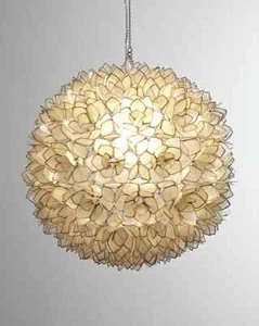 Flower Burst 1-Light Pendant-Capiz - Picture 1 of 7