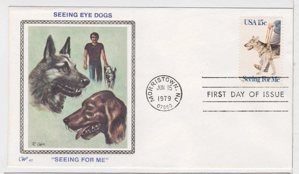 TurtlesTradingPost- Seeing Eye Dogs -1979 FDC #1787- W Silk Cachet - Image 1 of 1