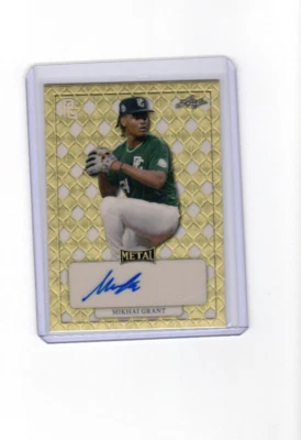 2022 Leaf Perfect Game Showcase Gold Super Prismatic Mikhai Grant Auto 1/1 - Image 1 of 2