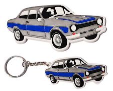 MK1 Escort Key Ring Silver & Blue Key Ring + Fridge Magnet Twin Pack