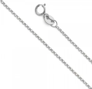 Catena in oro giallo bianco 1,2 mm 1,6 mm cavo rolo angolo taglio diamantato 16-22" - Foto 1 di 16