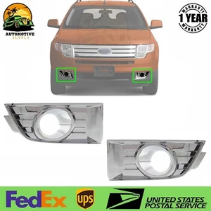 New Front Fog Light Bezel Trims LH & RH Side Chrome For 2007-2010 Ford Edge - Picture 1 of 6