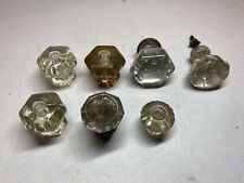 Vintage Lot Of 7 Unmatched Crystal Glass Drawer Knobs