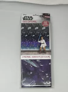 Disney STAR WARS Photo Backdrop 8 FT Long NEW Sealed Package Birthday Party 2pc - Picture 1 of 2