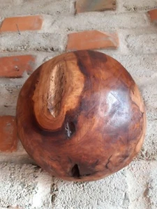  Teakholz halb Kugel Wand Schmuck Natur Garten Deko Ball Unikat Skulptur Bali - Bild 1 von 6