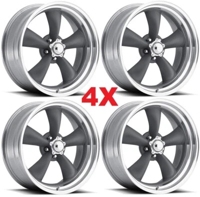 20 TORQ THRUST GRAY GREY POLISHED LIP 20X10 WHEELS RIMS C10 C-10 US MAGS Foto 1 de 4