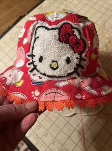 Hello, Kitty Girls one Size Bucket Cap Hat Red ABC NWT - Picture 1 of 6