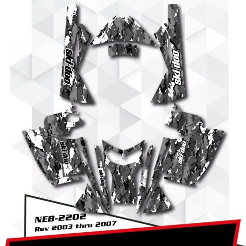 GRAPHIC DECALS STICKERS WRAP KIT FOR SKI-DOO REV MXZ SUMMIT GTX 03-07 NEB-2202