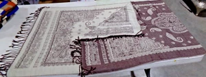 70% PASHMINA 30% Silk Blend SCARF Wrap Shaw PAISLEY Reversible NEW 26.5" x 76" - Picture 1 of 7