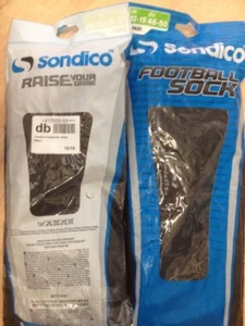socks x2 black 12 to 15 NEW Sondico Brand new Referee football leisure NEW - Picture 1 of 12