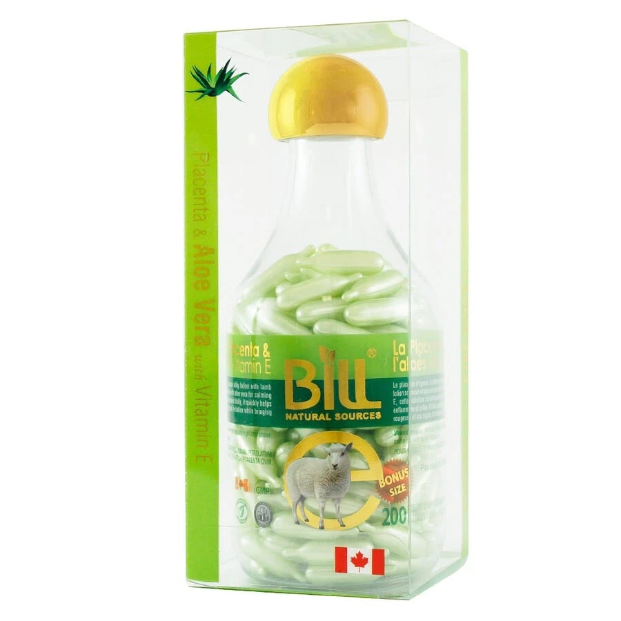 Bill Natural Sources Lamb Placenta Facial Moisturizer Aloe Vera 200 Caps NEW - Image 1 of 1
