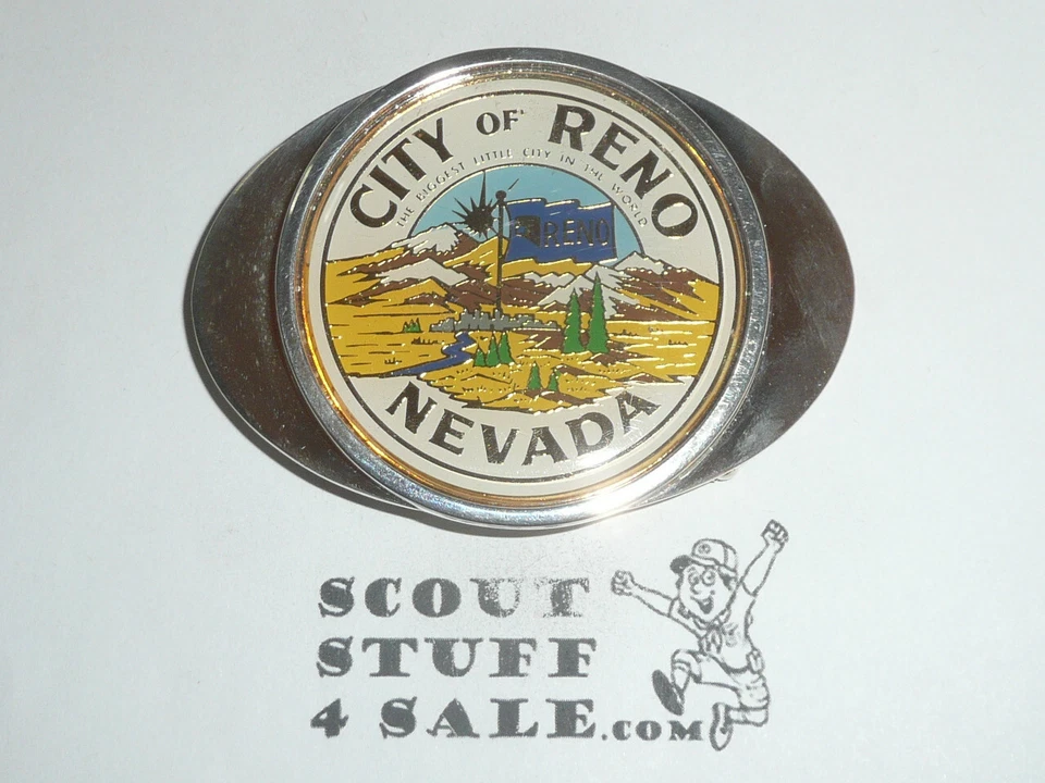 City of Reno 银盘皮带扣,全新带盒 — 第 1/1 张图片