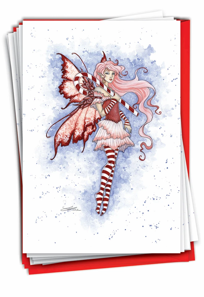 12 Tarjetas de Felicitación de Navidad (1 Diseño, 12 Tarjetas) - Hadas C3371CXSG-B12x1 Foto 1 de 4