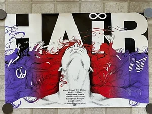 HAIR Theater Poster, Vintage, Michigan Production, Power Center Theatre - Picture 1 of 9