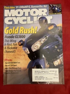 February 2001 Motor Cyclist Magazine Yamaha Kawasaki Honda Suzuki - Picture 1 of 3