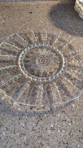 Vintage Federal Columbia Clear Bubble Glass 11" Chop Plate - Picture 1 of 4