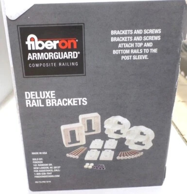 KIT DE HARDWARE DE RIEL DE LÍNEA DE PLÁSTICO BLANCO FIBERON BKT19 D 4 PK WH ARMORGUARD DELUXE Foto 1 de 3