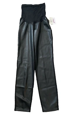¡NUEVO CON ETIQUETAS! Pantalones Jessica Simpson Maternidad Panel Completo Imitación Cuero - Talla Mediana Foto 1 de 4