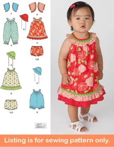 SEWING PATTERN Baby Girls Clothes Clothing Preemie Dress Romper Hat Jacket 1700 - Picture 1 of 3