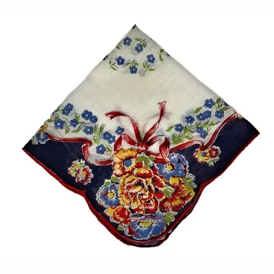 Pañuelo floral festoneado de boda de dama de honor casa núcleo abuela vintage Foto 1 de 4