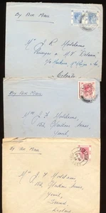 HONG KONG 1948 KGVI 3 AIR MAIL COVERS FINE USED LOT C73 - Picture 1 of 2