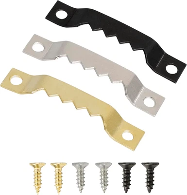GENERIC Small Sawtooth Picture Hangers with Screws - 50 Pack, Picture Hanging Hooks Perf