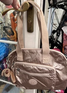 Kipling champagne gold Handbag with Monkey Keyring. No shoukfer strap - Picture 1 of 22