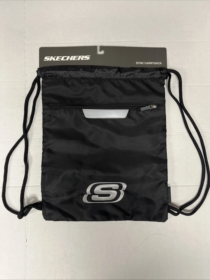 Skechers Sync Carrysack Book Bag SOLID BLACK with tags Outside Zipper Pocket